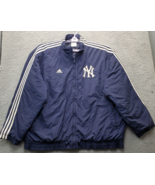 Vtg New York Yankees adidas Jacket Baseball Mens 2XL Navy Quilted Lined ... - $65.09