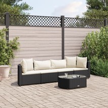 Patio Sofa Set Set of 4 Black PE rattan Standard Modular - $13,637.62 MXN