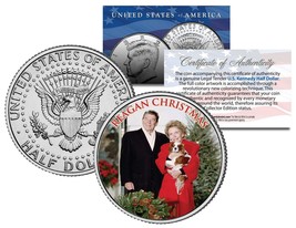 Reagan Christmas Colorized Jfk Kennedy Half Dollar U.S. Coin Ronald &amp; Nancy - £6.84 GBP