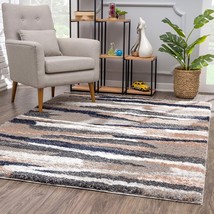 HomeRoots 392355 8 x 11 ft. Gray &amp; Black Strokes Area Rug - £453.46 GBP