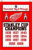 Detroit Red Wings Champions Flag 3X5Ft Polyester Digital Print Banner USA - $15.99