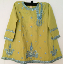Ethnic Kids blouse size  3-4 girl green embroidered 100% cotton New With Tags - £8.93 GBP