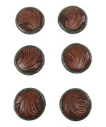 Set Of 6 Western Rustic Faux Tooled Leather Green Borders Cabinet Door K... - $42.46 CAD