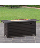 Gas Fire Pit Table Bar Smokeless 57-in Outdoor Patio Backyard Rectangula... - £297.68 GBP