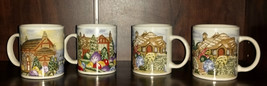 Set of 4 Vintage Ceramic Winter Holiday Gibson Coffee Mugs - $14.95