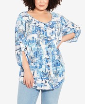 Avenue Womens Plus Pintuck Button Down Blouse - $10.40