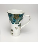 222 Fifth Eliza Teal Floral Latte Porcelain Mug - 6.5”Hx4”D - $14.84