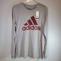 adidas Mens Shirt XL Classic Long Sleeve Gray Maroon Climalite With Tags - £23.63 GBP
