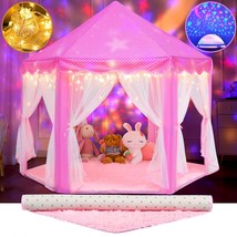 Princess Tent With Rug, Star Lights, Starry Projector Night Light For Gi... - £58.22 GBP
