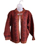 Dale of Norway Casual Button Front Women&#39;s Medium Sweater Nordic Red Bla... - $70.13