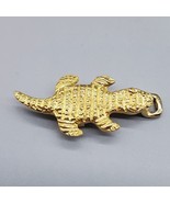 Vintage Mimi Di N Belt Buckle Lizard Gecko Reptile Gold Tone Textured Fi... - $24.99
