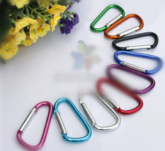 10x 1.8&quot; 5cm CARABINER D-RING SPRING BELT CLIP KEY CHAIN ALUMINUM HOOK - £5.44 GBP