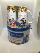 4 Gerson Inspirational Latte Mugs Dreams Become Miracles - Flowers &amp; But... - $28.51