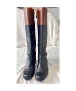 Bandolino Collyer Black Brown Leather Riding Boots Women’s 6M Knee High Zip - $826.06 MXN