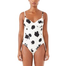 Kate Spade Underwire One Piece Swimsuit Keyhole Back Floral Ivory Black S - £34.13 GBP