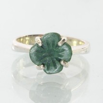 Maw Sit Sit Flower Carving Solitaire Handmade Sterling Silver Ladies Ring size 5 - £49.32 GBP
