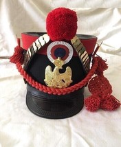 Officer&#39;s Edition Golden Braid Helmet Leather Shako Decorative Style gift item - £119.87 GBP