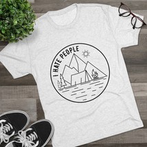 Unisex Tri-Blend &quot;I Hate People&quot; Camping Scene Tee - £21.99 GBP+
