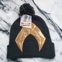 Aquaman Symbol Beanie Green Metallic Gold Justice League Hat Batman Supe... - $15.00