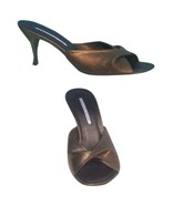 Donald Pliner Bronze Metallic Elastic Mesh and Leather Slide Shoe New NI... - $139.50 CAD