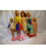 Barbie Family Dolls (5), ruffled dress, coat, twirler, miniature black doll - $48.89 CAD
