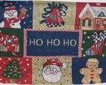 Set of 4 Same Tapestry Placemats, 13&quot; x 18&quot;, CHRISTMAS THEME SQUARES, HO... - £15.65 GBP