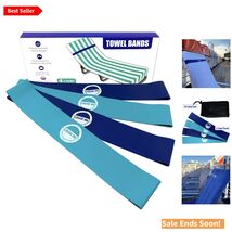 Towel Bands for Cruise Chairs 4 Pack Secure Stylish Blue Teal Lounge - $26.68