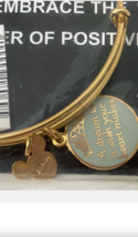 Disney Alex and Ani A Dream is a Wish Gold Color Bangle Bracelet NEW image 2
