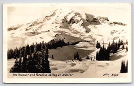 Mt Rainier And Paradise Valley In Winter Washington RPPC Ellis Postcard A31 - £7.15 GBP