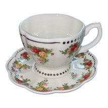 Royal Albert Old Country Roses Golden Pearl 2pc Footed Cup &amp; Saucer Set ... - $19.77