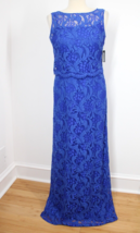 NWT Ellen Tracy 4 Cobalt Blue Lace Maxi Mother of Bride Formal Dress - £75.75 GBP