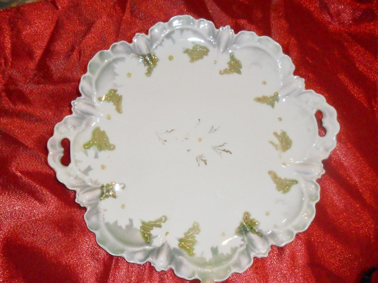 RS Prusia 2 handle platter/tray reticulated,unmarked, lusterware [#125 - $74.25