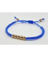 Handmade Lucky Friendship Knot Bracelet with Gold Beads, Best Friend Gift - £11.99 GBP