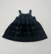 Children’s Place 12 Mo green Velveteen Jumper Dress 1 One Pc girls Snap ... - $9.47