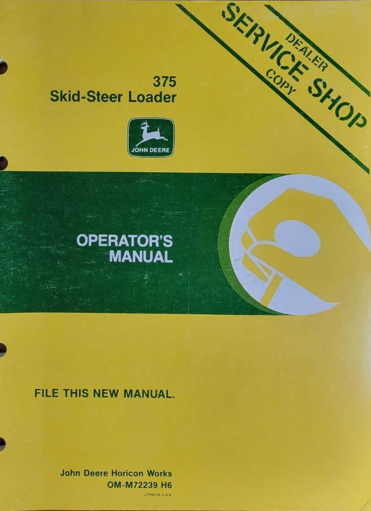 John Deere 375 Skid-Steer Carico Owner&#39;s Dell&#39;Operatore Manuale OM-M7223... - $6.27