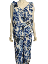 Talbots Women&#39;s Blue/White Floral Sleeveless Dress 22WP - £37.37 GBP