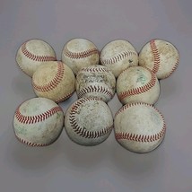 Lot of Ten Assorted Used 9&quot; Practice Baseballs Leather &amp; Cork Composition  - $21.18