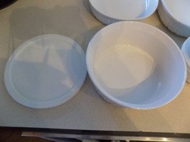 Corning Ware French White 8&quot;  1 1/2 Qt Round Casserole w/Pyrex &amp; Ref/Frzr Lids - £20.55 GBP