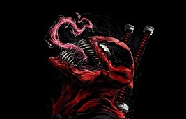 Deadpool Venom Symbiote Painting | Framed Art Poster | Marvel | NEW | USA - £15.79 GBP