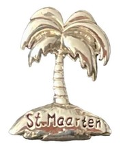 New Silver Tone Metal St. Maarten Charm Pendant Palm Tree Island Z. Haveri Sign - £10.23 GBP