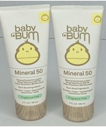 2 Baby Bum Mineral50 Fragrance Free Sunscreen Lotion SPF 50 3oz Sealed *READ* - $12.86