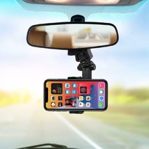 360 Rotation Adjustable Cell Phone Holder Car Rearview Mirror Mount Bracket NEW - £14.76 GBP