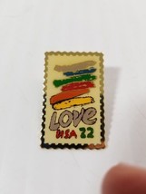 Vintage Jga 22 Cent Love Stamp Pin Crayon Mail White Colors Postal Pinback Usps - £7.03 GBP