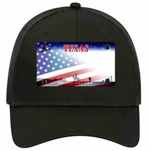 Texas with American Flag Novelty Black Mesh License Plate Hat - £23.17 GBP