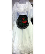 Veracruz Womens XS-XXL Folklorico Fiesta Dance Traditional Dress Set Whi... - £81.21 GBP+