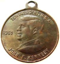 JOHN KENNEDY MEDAL 1961 United States 35th President Kennedy bronze Meda... - $9.99