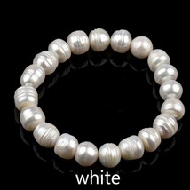 8mm Fashion Women Pearl Bracelet Charm Chain Natural Freshwater Pearl Beads Brac - £10.50 GBP