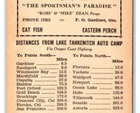 Lake Tahkenitch Auto Camp Gardner Oregon OR Advertising Card UNP V8 - £6.96 GBP