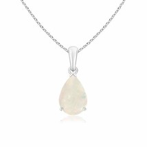 ANGARA Pear-Shaped Opal Solitaire Pendant Necklace in 14K Solid Gold | 18&quot; Chain - £449.63 GBP