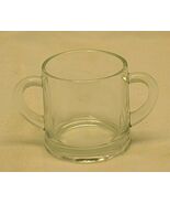 Two Handled Punch Cup Clear Glass Coffee Tea Cup Glassware Old Vintage MCM - $12.86